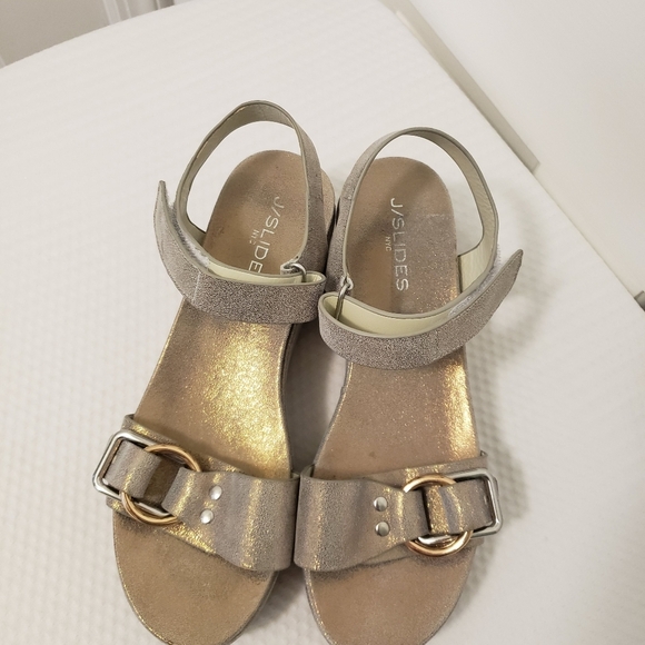 J/Slides Bronze Metallic Quest Platform Sandals Size 8.5, Stylish, Chic - Picture 13 of 16